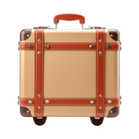 ai généré grand Voyage sac valise avec roues et manipuler isolé sur transparent Contexte png