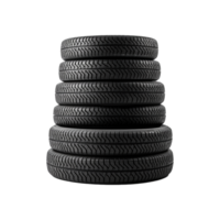 AI generated Tires stacked up isolated on transparent background png