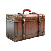 AI generated Large travel bag suitcase with wheels and handle isolated on transparent background png