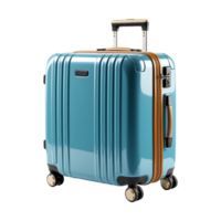 AI generated Large travel bag suitcase with wheels and handle isolated on transparent background png