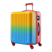 AI generated Large travel bag suitcase with wheels and handle isolated on transparent background png