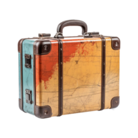 AI generated Large travel bag suitcase with wheels and handle isolated on transparent background png