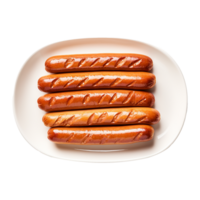 AI generated Fresh sausages isolated on transparent background png