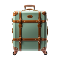 AI generated Large travel bag suitcase with wheels and handle isolated on transparent background png