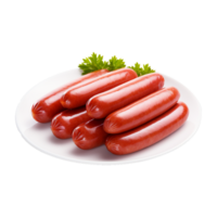 AI generated Fresh sausages isolated on transparent background png