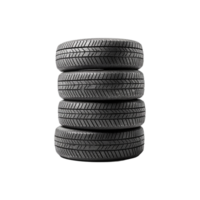 AI generated Tires stacked up isolated on transparent background png