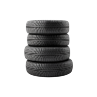 AI generated Tires stacked up isolated on transparent background png