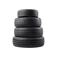 AI generated Tires stacked up isolated on transparent background png