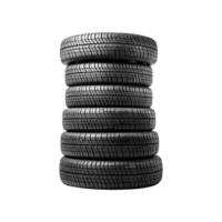 AI generated Tires stacked up isolated on transparent background png