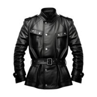 AI generated Man fashion leather dress isolated on transparent background generative ai png