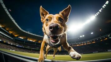 ai generado foto de un elegante perro participativo en un canino agilidad. generativo ai