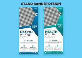 Conceptual and professional health care medical roll up banner template vector