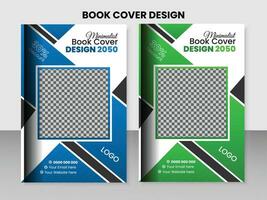 Vector elegant, creative, modern, minimal and green abstract book cover design.