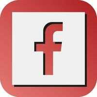 Facebook Vector Glyph Gradient Background Icon For Personal And Commercial Use.