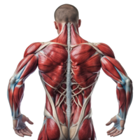 AI generated Human muscle structure isolated on transparent background png