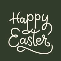 Happy Easter text banner. Handwriting inscription, Happy Easter color square composition. Hand drawn vector art