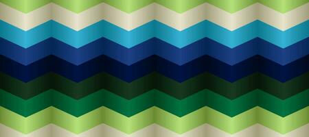 Colorful gradient geometric wave chevron green pattern background vector