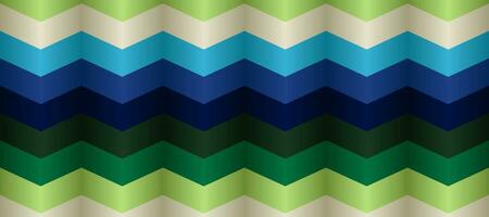 Colorful gradient geometric wave chevron green pattern background vector