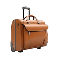 AI generated Large travel bag suitcase with wheels and handle isolated on transparent background png
