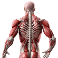 AI generated Human muscle structure isolated on transparent background png