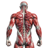 AI generated Human muscle structure isolated on transparent background png