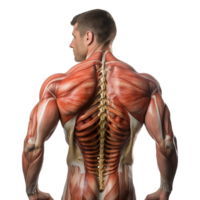 AI generated Human muscle structure isolated on transparent background png