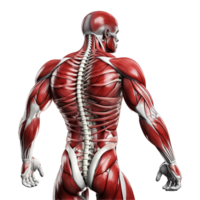 AI generated Human muscle structure isolated on transparent background png