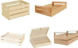 de madera cajas para transportar vegetales vector