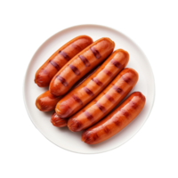 AI generated Fresh sausages isolated on transparent background png