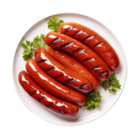 AI generated Fresh sausages isolated on transparent background png