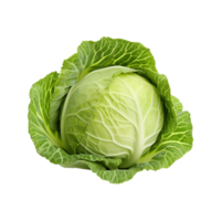 AI generated Green Cabbage isolated on transparent background png