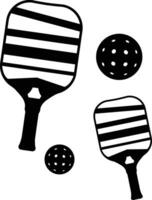 pickleball paletas firmar símbolo icono vector ilustración.