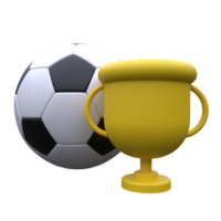 unique 3d le rendu football Balle d'or tasse Créatif icône simple.réaliste vecteur illustration. png