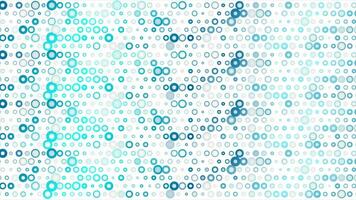 Bright blue abstract dots circles video animation