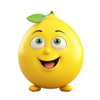 AI generated Lemon png isolated on transparent background