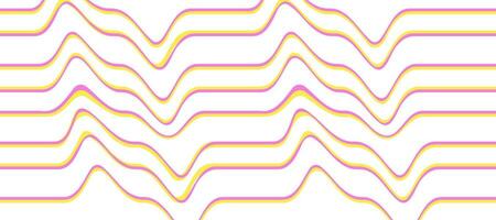 abstract yellow pink wave pulse striped lines background vector