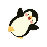 linda contento pingüino dibujos animados vector