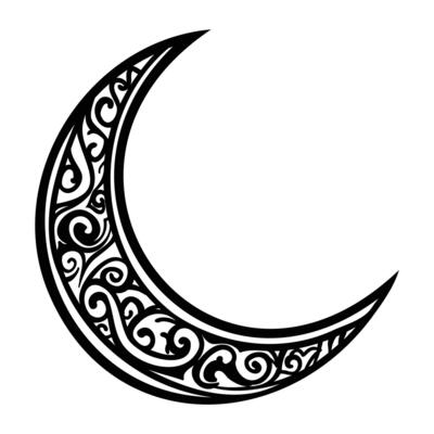 Crescent Moon Line-art Hand-drawn