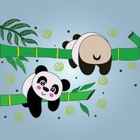vector ilustración de linda panda