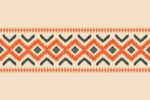 Ethnic Ikat fabric pattern geometric style.African Ikat embroidery Ethnic oriental pattern brown cream background. Abstract,vector,illustration.Texture,clothing,frame,decoration,carpet,motif. vector