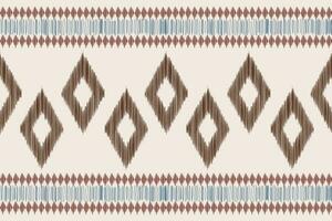 Ethnic Ikat fabric pattern geometric style.African Ikat embroidery Ethnic oriental pattern brown cream background. Abstract,vector,illustration.Texture,clothing,frame,decoration,carpet,motif. vector