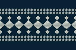 Ethnic Ikat fabric pattern geometric style.African Ikat embroidery Ethnic oriental pattern blue background. Abstract,vector,illustration.Texture,clothing,frame,decoration,motif. vector