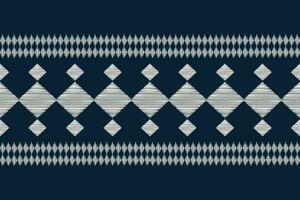 Ethnic Ikat fabric pattern geometric style.African Ikat embroidery Ethnic oriental pattern blue background. Abstract,vector,illustration.Texture,clothing,frame,decoration,motif. vector