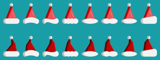 santa or christmas hat icon set. simple vector for Christmas holiday ornament designs such as greeting cards, banners, flyers, social media.