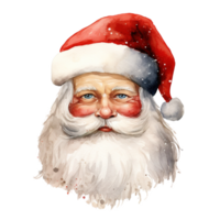 AI generated Santa Head For Christmas Event. Watercolor Style. AI Generated png