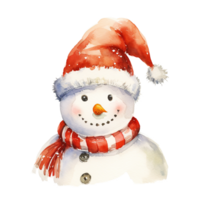 AI generated Snowman Head For Christmas Event. Watercolor Style. AI Generated png