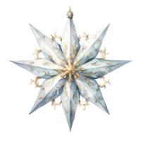 AI generated Star Decorations For Christmas Event. Watercolor Style. AI Generated png