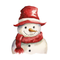 ai gerado boneco de neve cabeça para Natal evento. aguarela estilo. ai gerado png