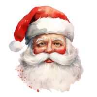 AI generated Santa Head For Christmas Event. Watercolor Style. AI Generated png