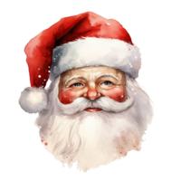 ai gerado santa cabeça para Natal evento. aguarela estilo. ai gerado png